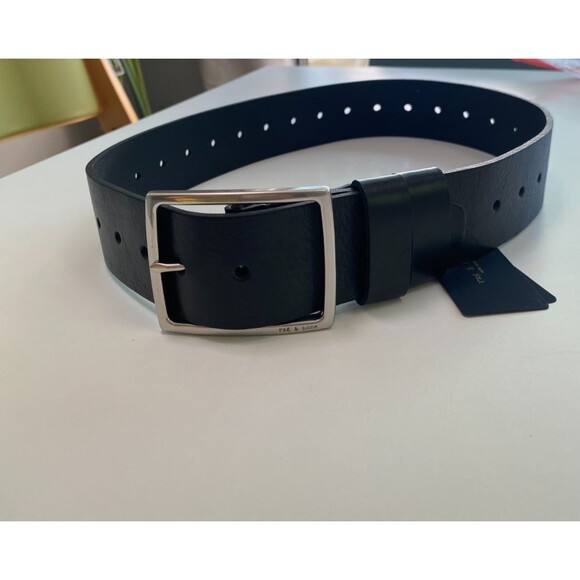 NWT Rag & Bone Leather Jumbo Boyfriend Waist Belt, Black, Medium main image 6